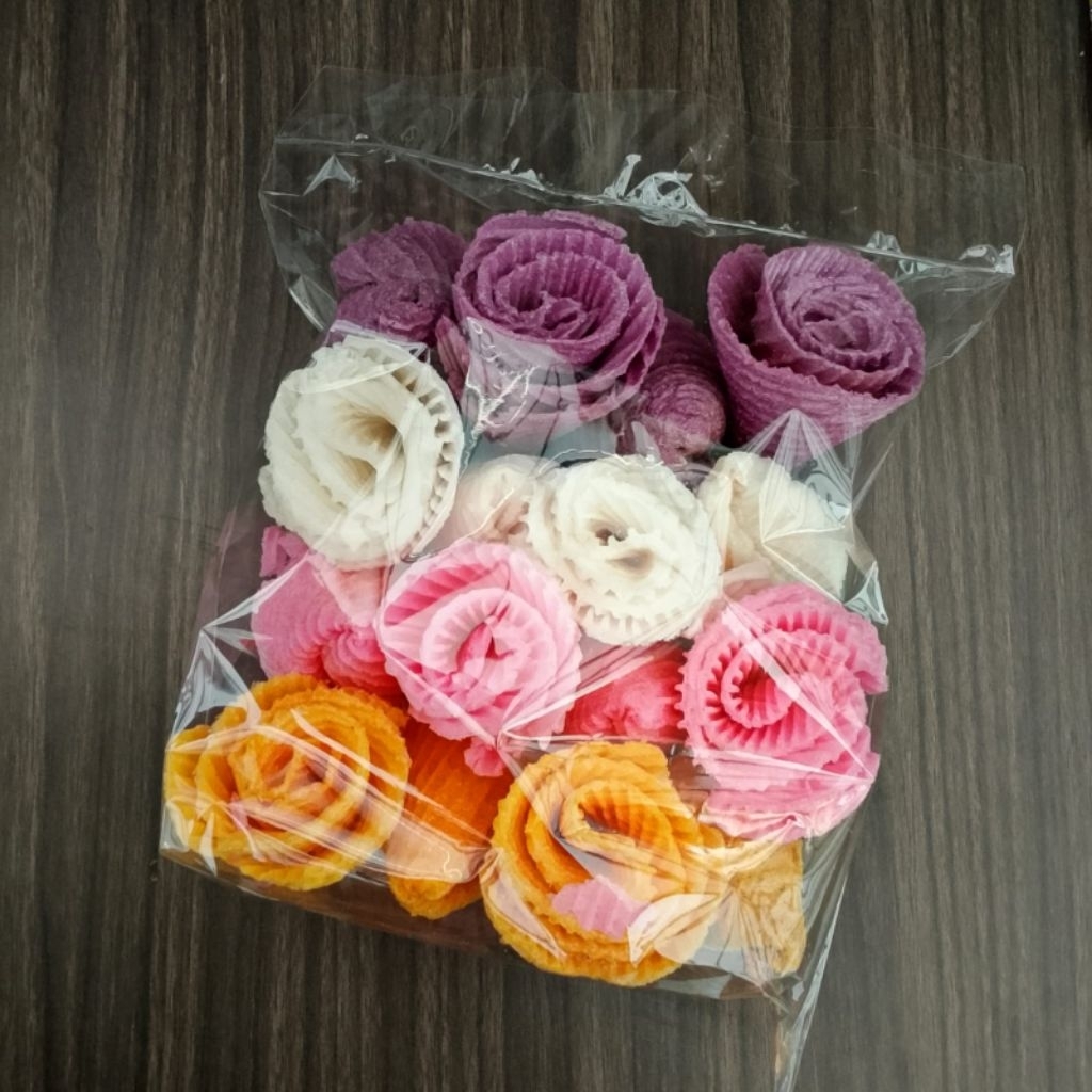 Kue Gampir Kue Gapit Bunga Cantik Warna warni Opak Gambir Warna