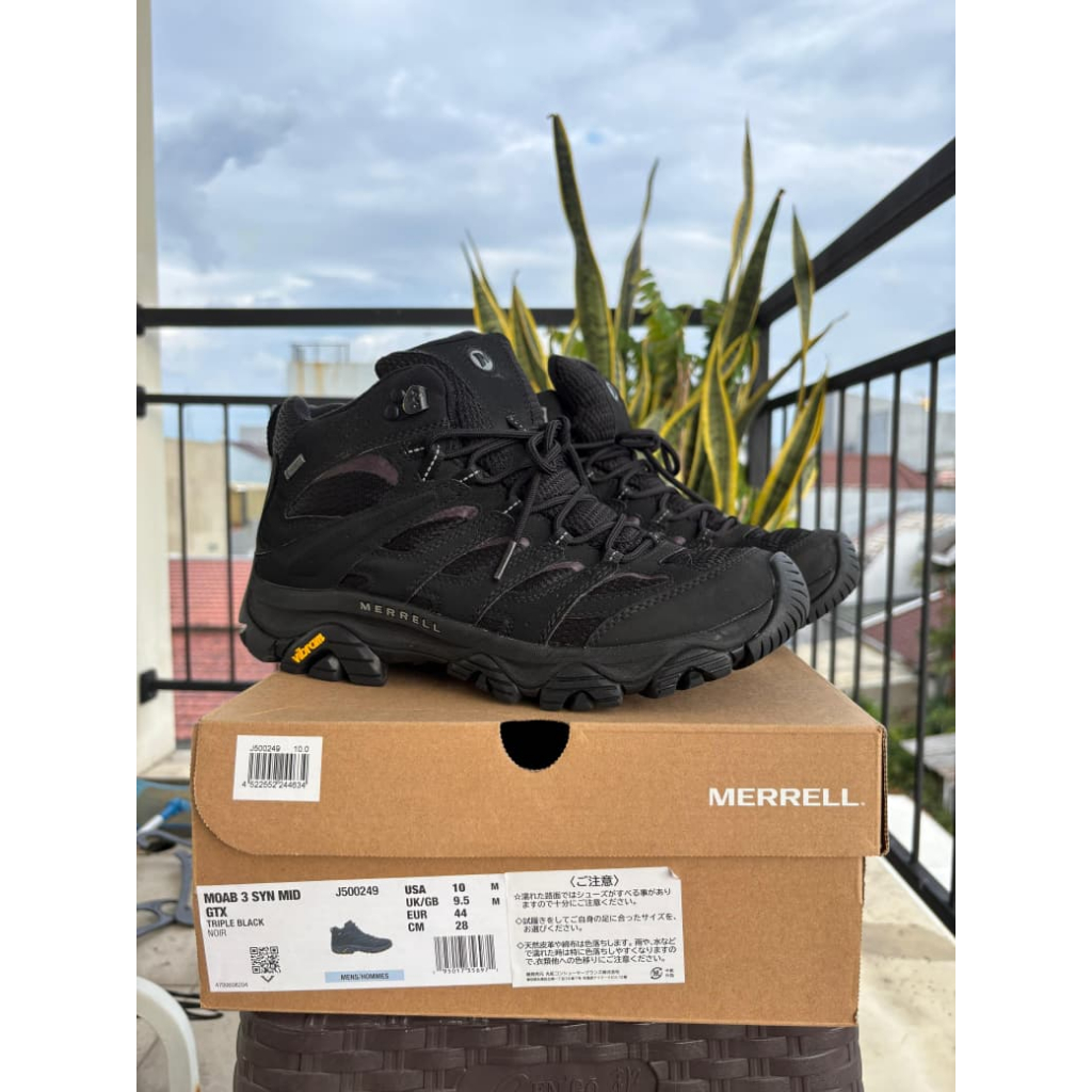 MERRELL MOAB 3 SYN MID CUT MEN LAKI LAKI GORE TEX VIBRAM OUTSOLE ORIGINAL SECOND JAPAN