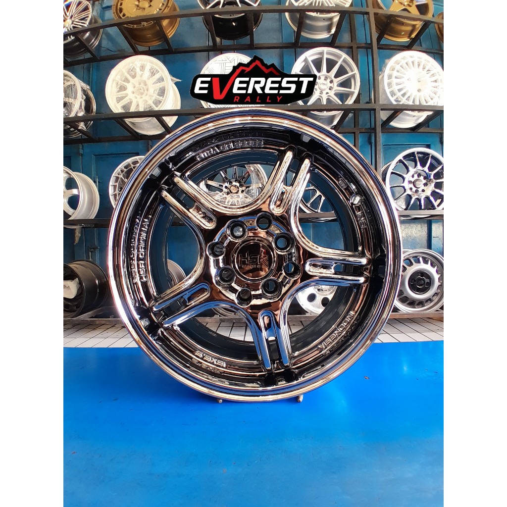 Velg Mobil HSR FE04 Ring 15 Black Chrome Baru
