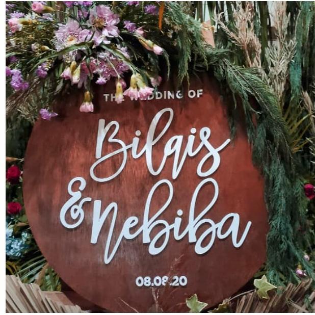 Welcome Sign Kayu Bulat 50cm / Welcome Sign Kayu / Dekorasi Wedding
