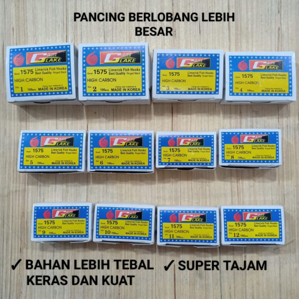 Mata Kail Hitam Pancing Golden Lake 1575 - Round Bent sea Hooks ( Captain 1575 Mustad 1575 Prokatsu 