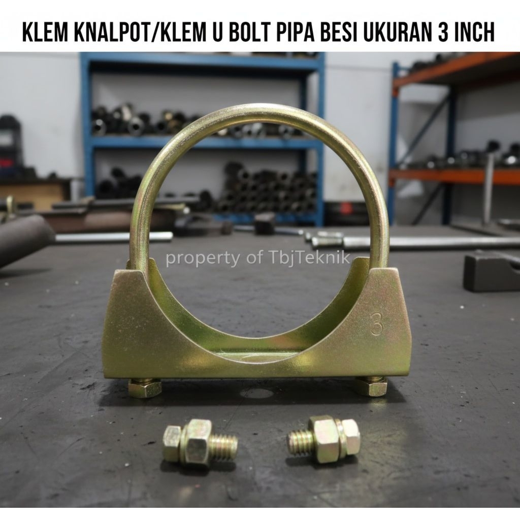 klem U Bolt pipa besi/ klem knalpot/klem setrok 3 inch