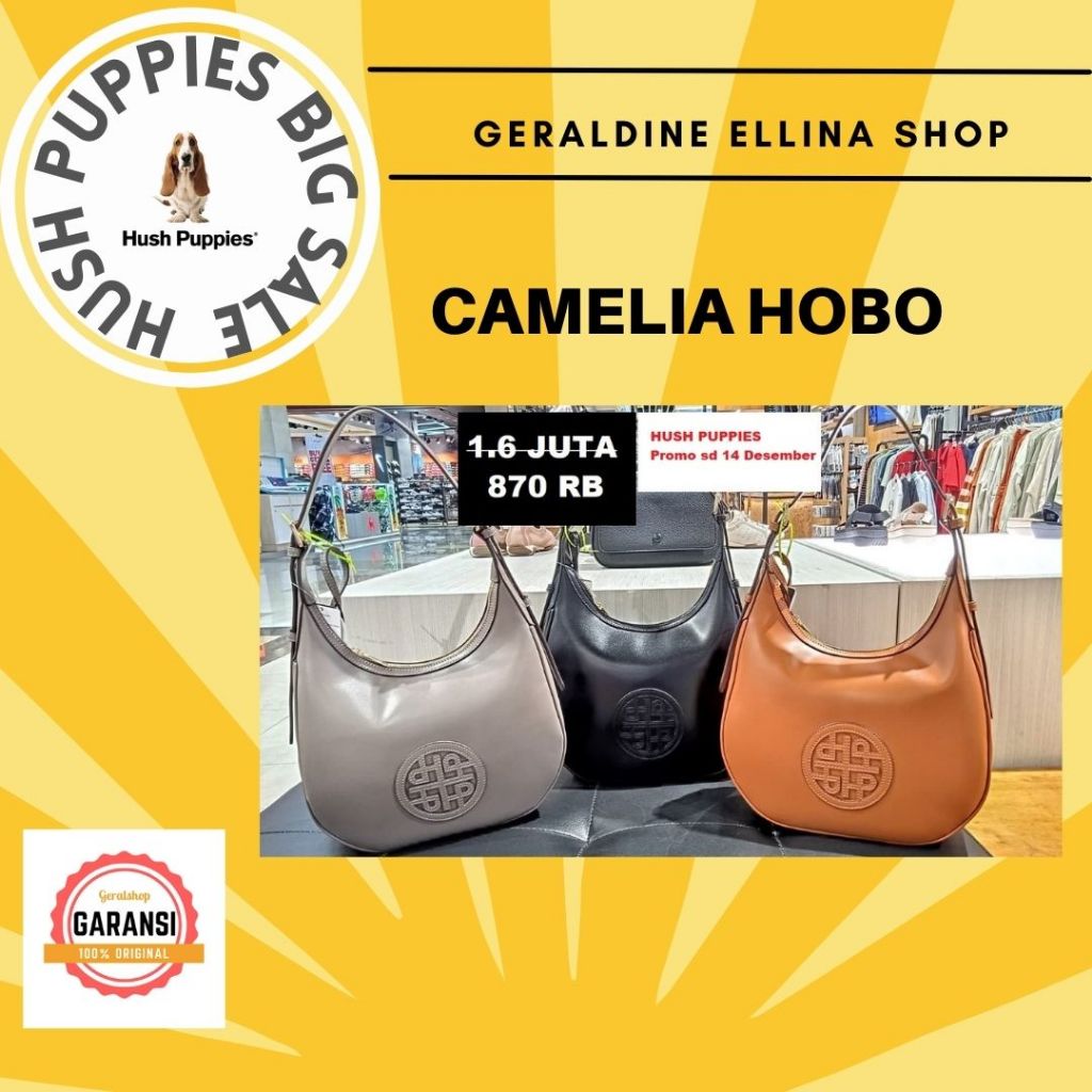 Tas tote bag Hush Puppies Wanita original sale seri CAMELIA HOBO