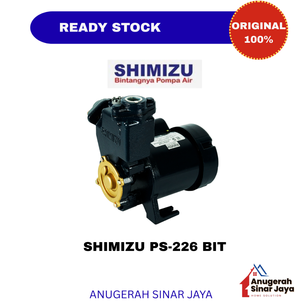 Pompa Air Shimizu PS-226 BIT /Pompa Air Sumur Dangkal Non Otomatis /Pompa Air Shimizu Tanpa Otomatis