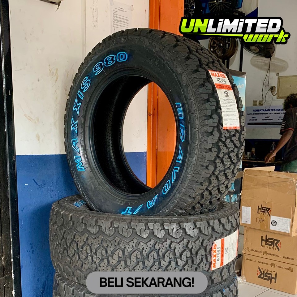 Ban Mobil Semi Offroad Ring 15 Ukuran 235 75 R15 Merk Maxxis Bravo A/T 980 Termurah Ban List Putih