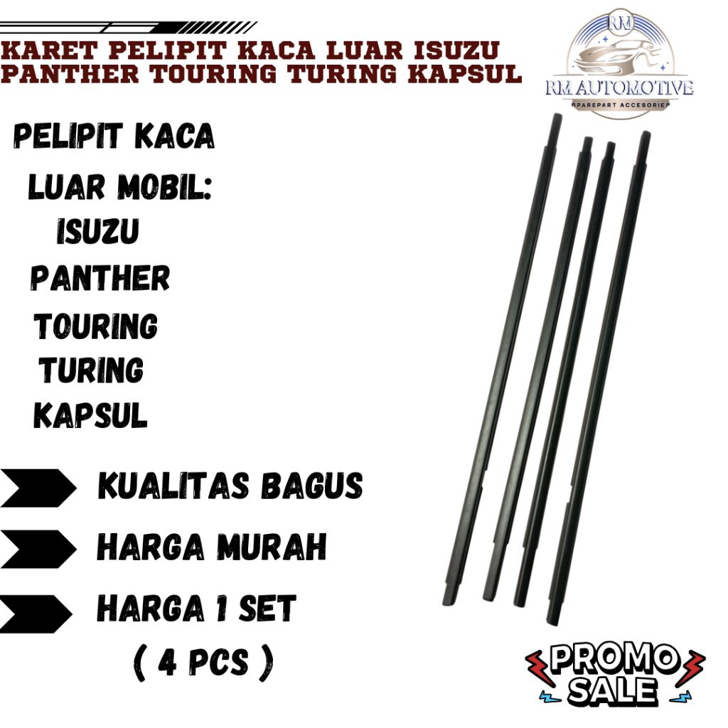 Karet Pelipit Kaca Luar Isuzu Panther Touring Turing Kapsul 1 Set 4 Pcs