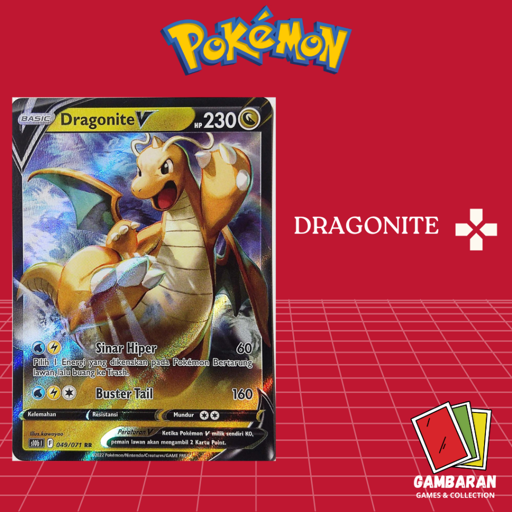 Dragonite V RR 049/071 s10b Kartu Pokemon Indonesia TCG