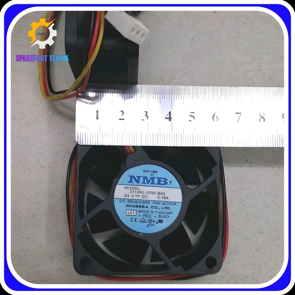 Fan NMB 3110KL05W-B69 8×8cm 24V DC 0.18A Plastik Tebal 2.5mm Ori Made in Thailand