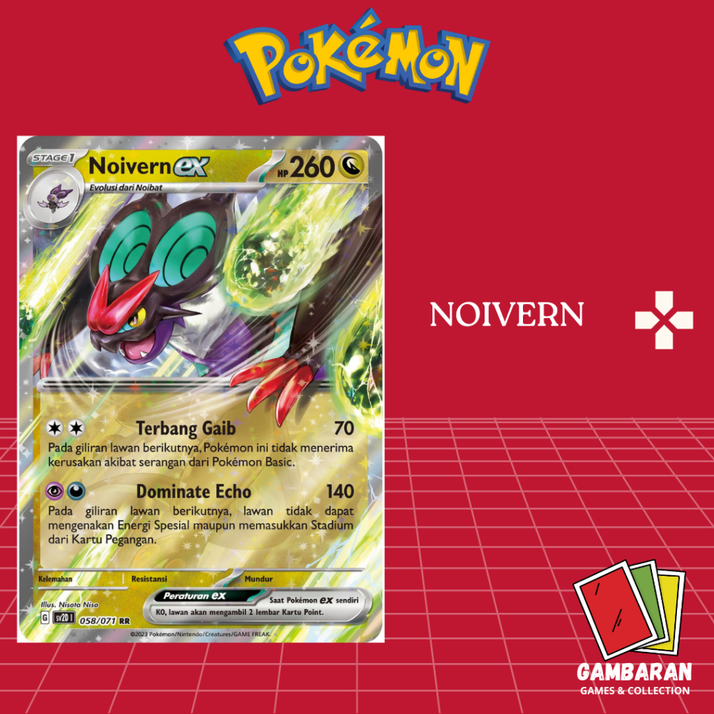 Noivern EX RR 058/071 Sv2D Kartu Pokemon Indonesia TCG