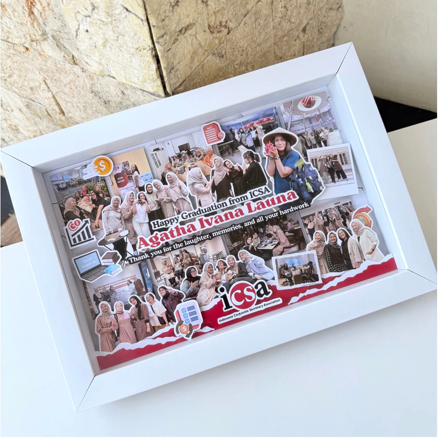 SCRAPFRAME 3D hadiah custom untuk farewell, birthday, anniversary, graduation, wedding, dan momen sp