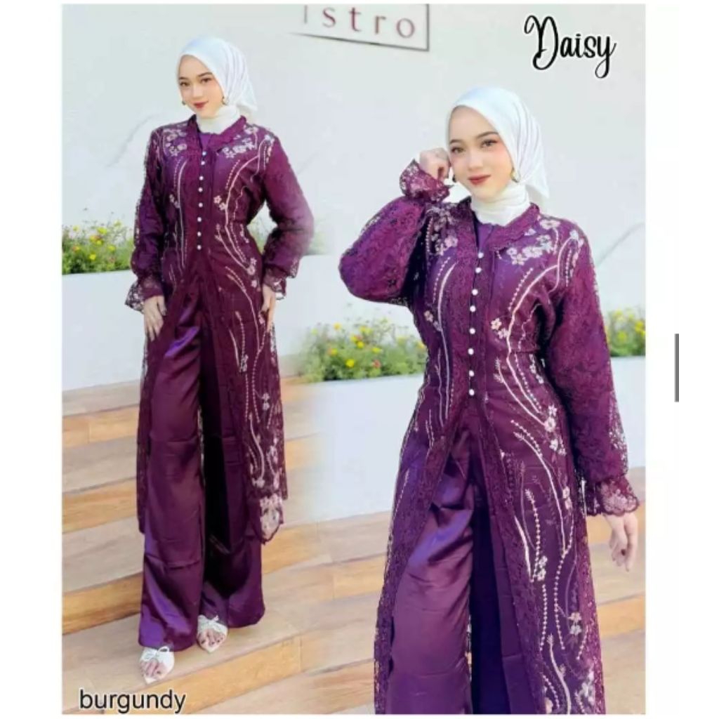 DAISY SETELAN CELANA 3in1 SETELAN BRUKAT TERBARU / BAJU KONDANGAN / BAJU LEBARAN TERBARU