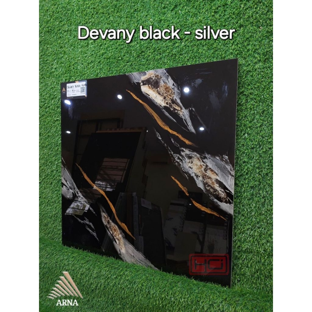 GRANIT LANTAI DEVANY BLACK SILVER 60X60