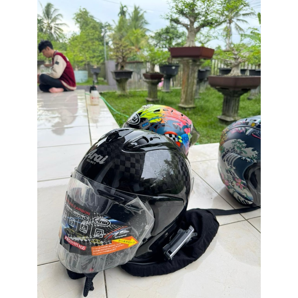 arai half face vz ram src carbon