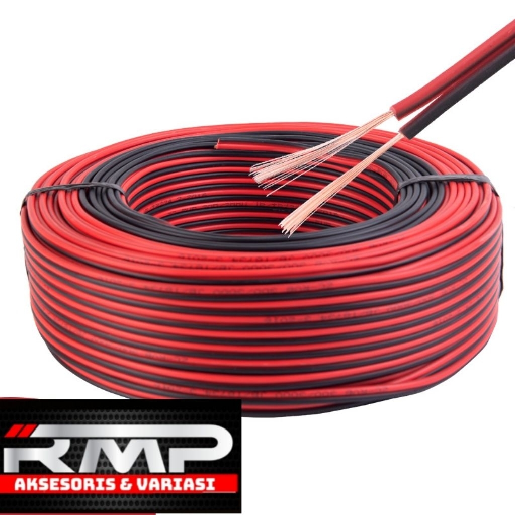KABEL 2 JALUR AWG 24 TEMBAGA KUNING KABEL HITAM MERAH AWG 24