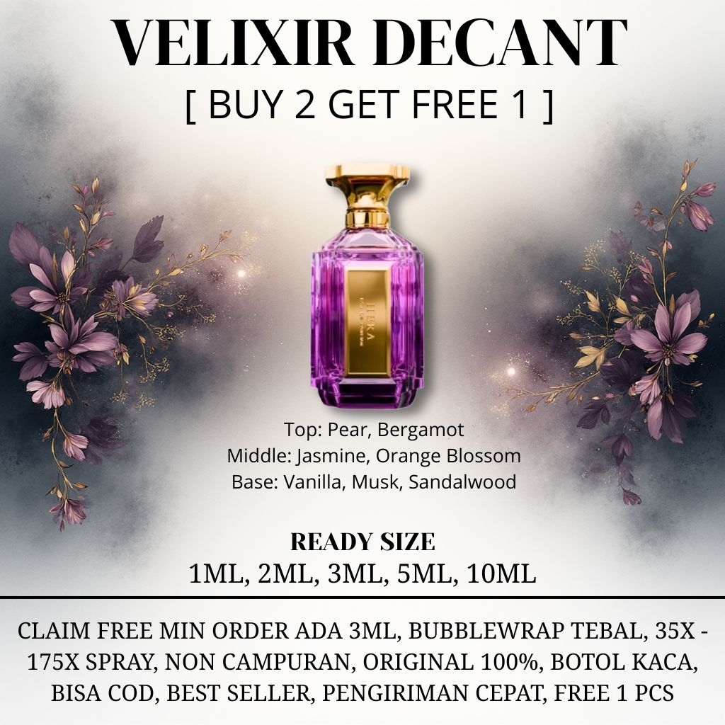[BUY 2 GET FREE 1] Decant Parfum Velixir HERA Best Seller For Women Share in Jar Tester Wangi Parfum