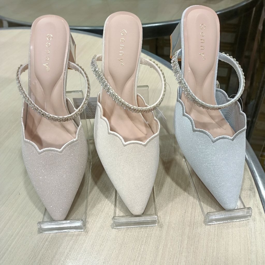 sepatu selop/mules wanita heels 5cm GENNY original