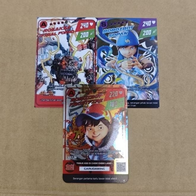 Monsta galaxy card Choki Choki Boboiboy Frosfire season 2 (+Bonus card sopan rosaksa)