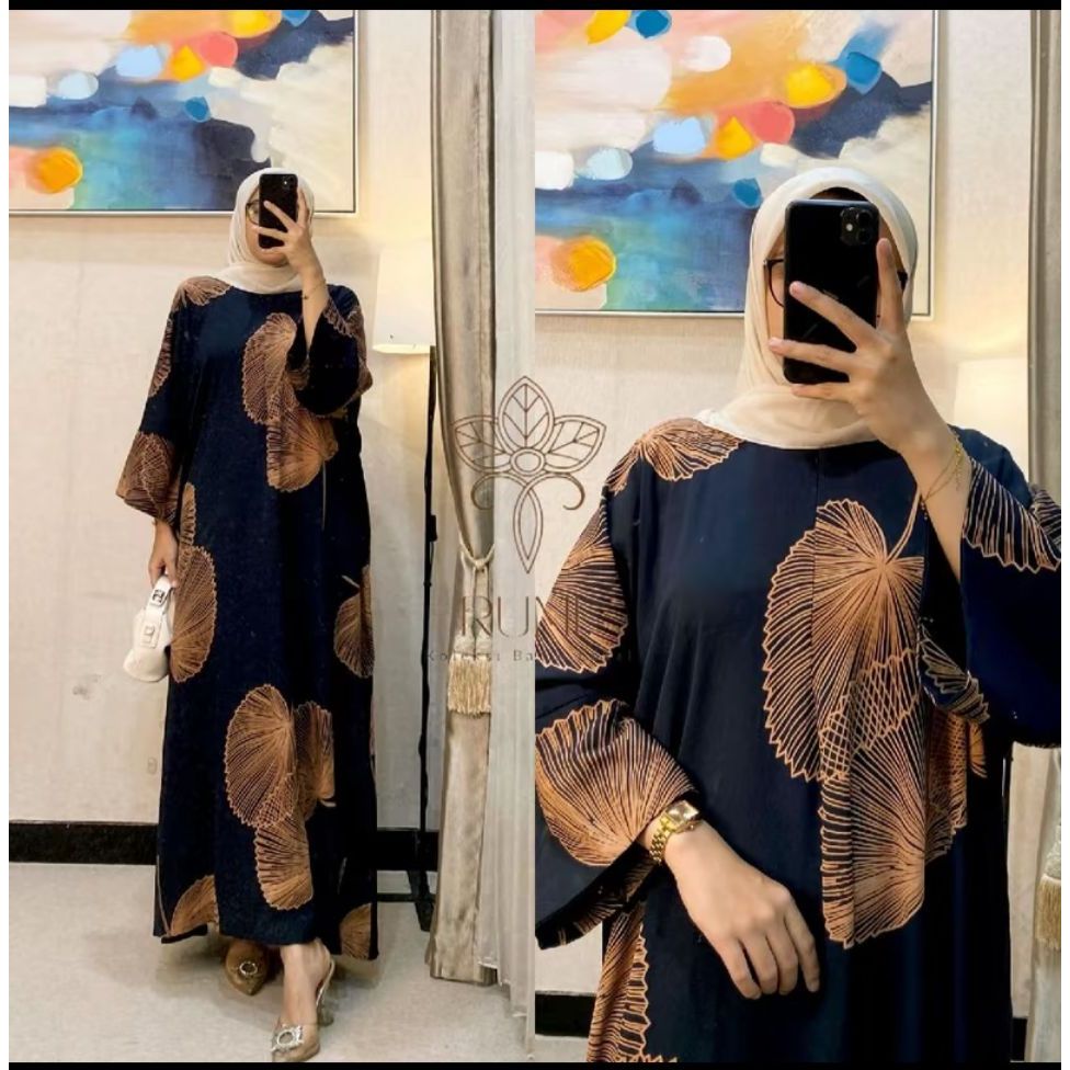 Kaftan PALEM Super Jumbo Rayon Busui Kaftan Batik Lengan Panjang Kaftan Wanita Jumbo Daster Kaftan
