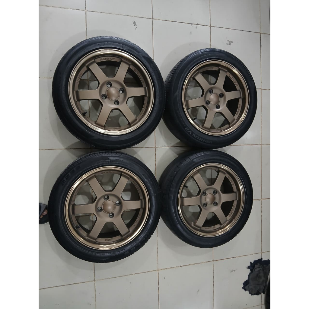 VELG MOBIL BEKAS RAYS R16X7 H4X100 ET38 BAN 185/55 R16