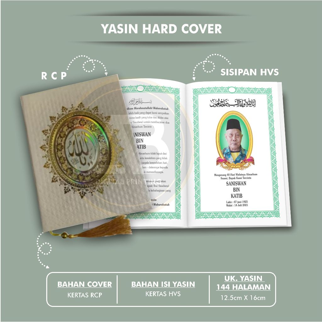 BUKU YASIN HARD COVER BULUDRU / BUKU YASIN HARD COVER 144 HALAMAN