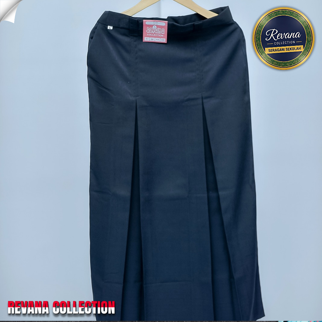 Seragam Sekolah Rok HITAM Rempel  DUA SMP/SMA Bahan Twist Licin