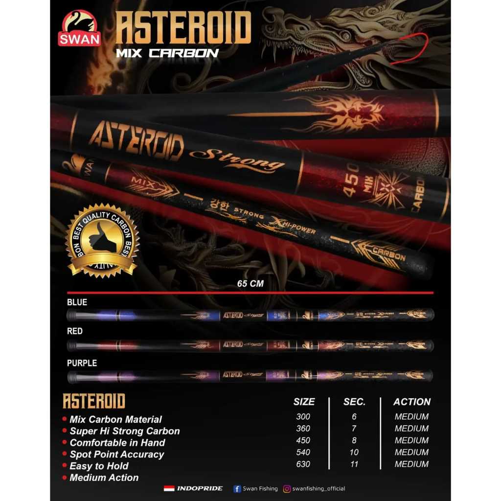 Swan Asteroid Tegek Pancing Carbon 540-630