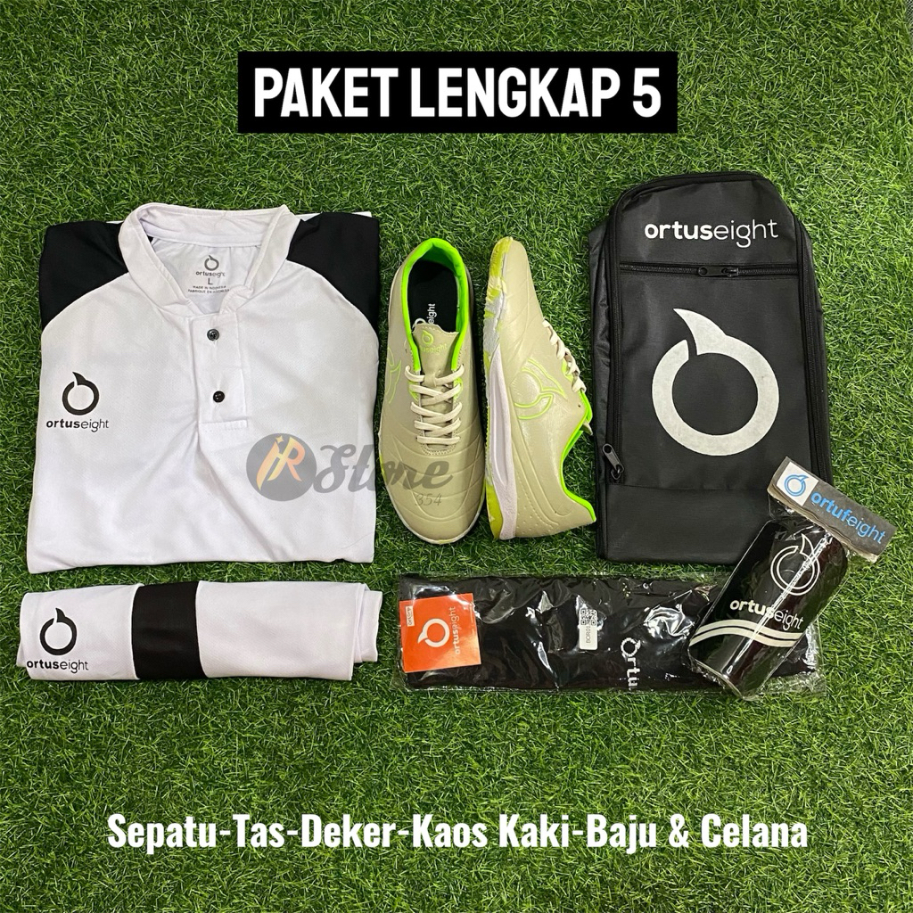 Promo Paket Lengkap Sepatu futsal Ortuseight + Tas Deker Kaos Kaki Baju Celana COD Bayar Ditempat
