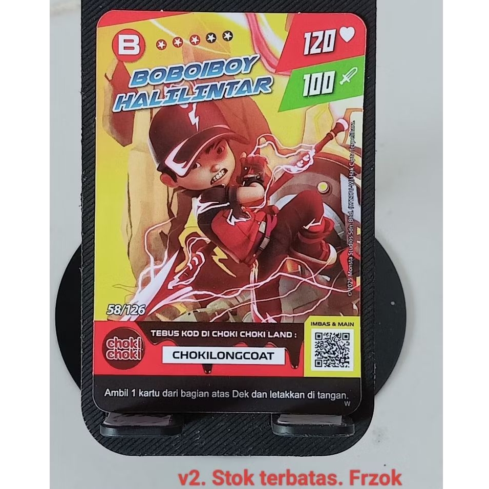 kartu-kartu Foil . PROMO . Choki Choki X MGC Indonesia . Boboiboy . kartu Choki .