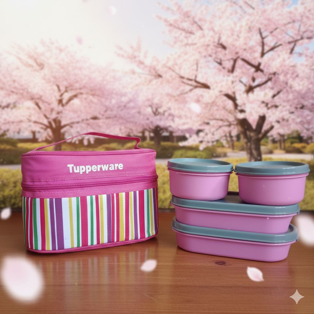 Set bekal simple Tupperware dan tas replika