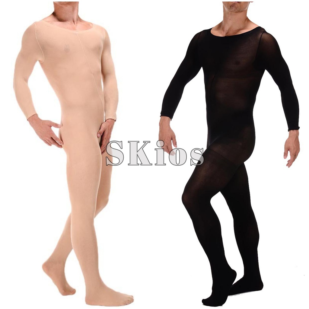 Men Body Stocking Pria Full Pantyhose Mesh L553