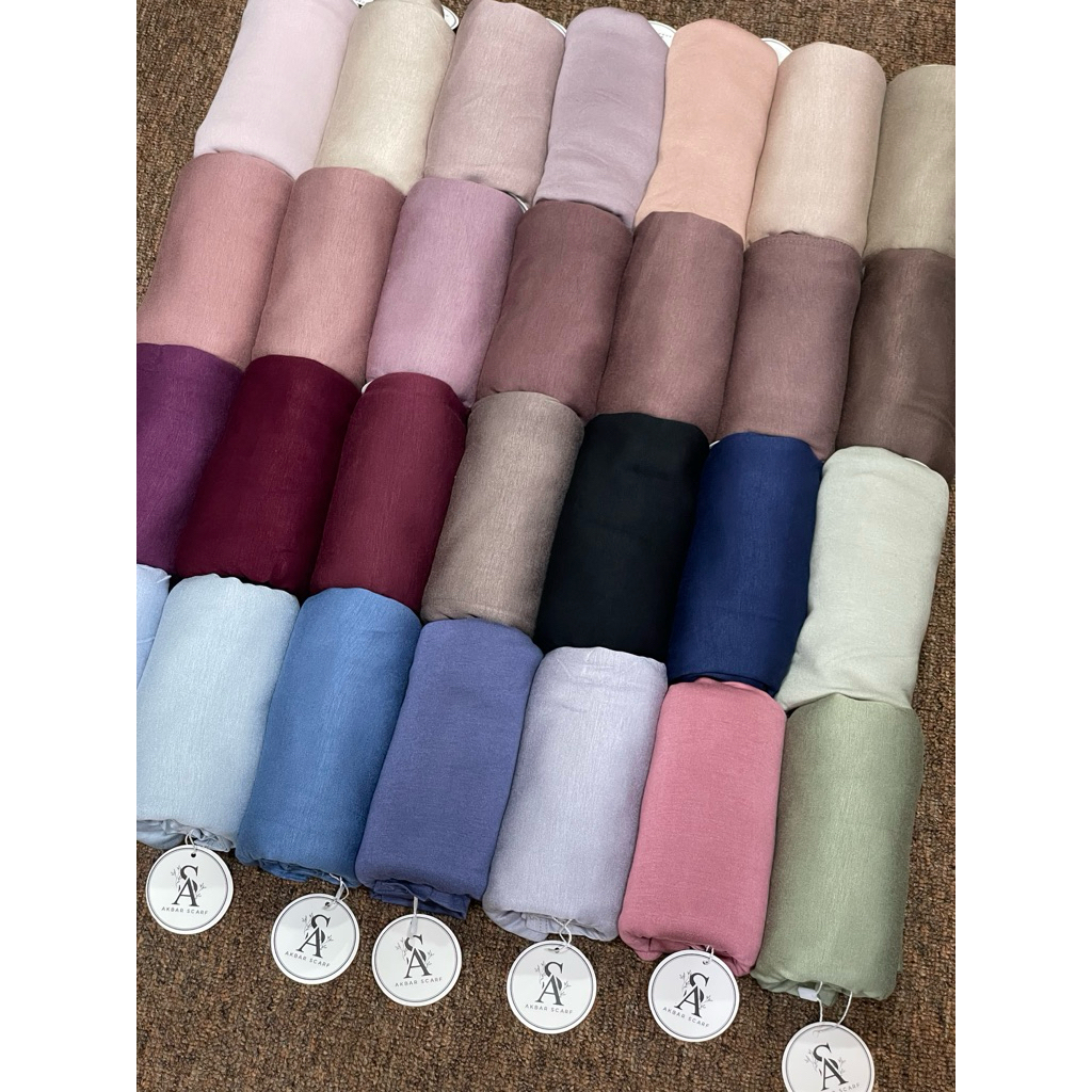 Hijab Pasmina kaos plus+ Akbar premium Pouch Original