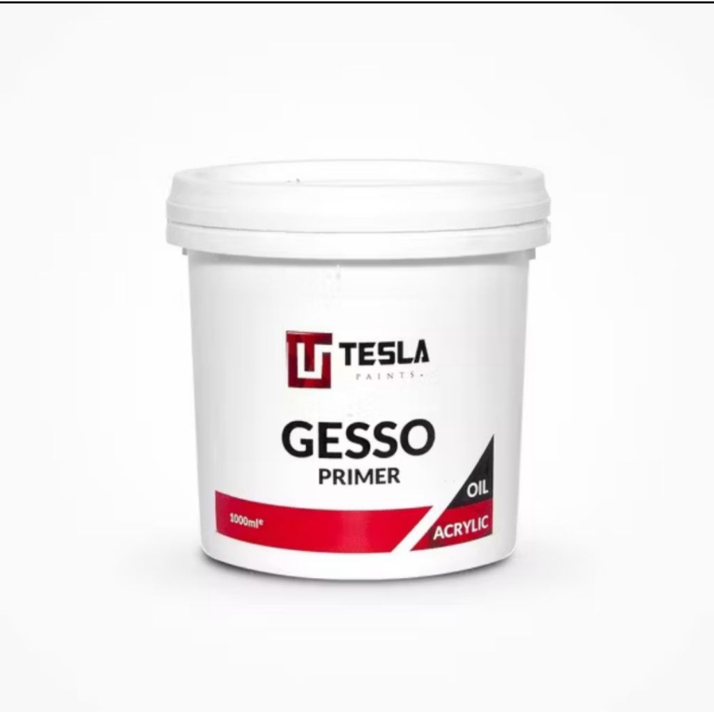 GESSO ACRILIK  TESLA GESSO PRIMER 50 100 ML / GESSO KANVAS / GESSO LUKIS PENGHEMATAN CAT LUKIS