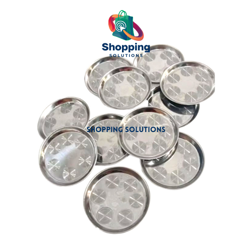 Paket 12 Buah Tatakan Gelas Stainless Steel, Lepek Gelas Stainless Steel