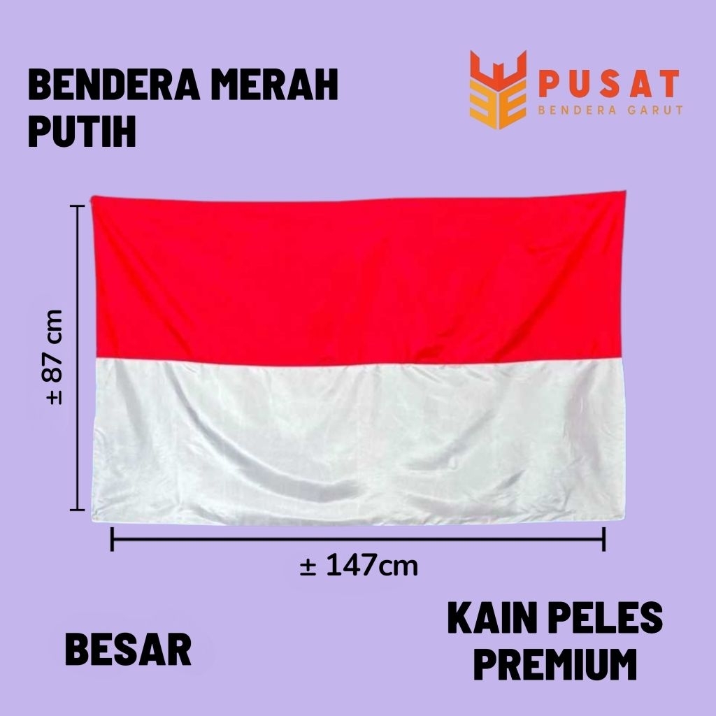 Bendera merah putih kain peles PREMIUM