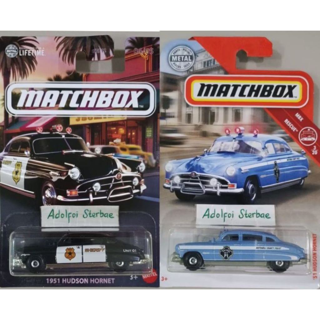 matchbox '51 1951 hudson hornet mbx rescue metal patrol county police sheriff unit 01 edisi local cr