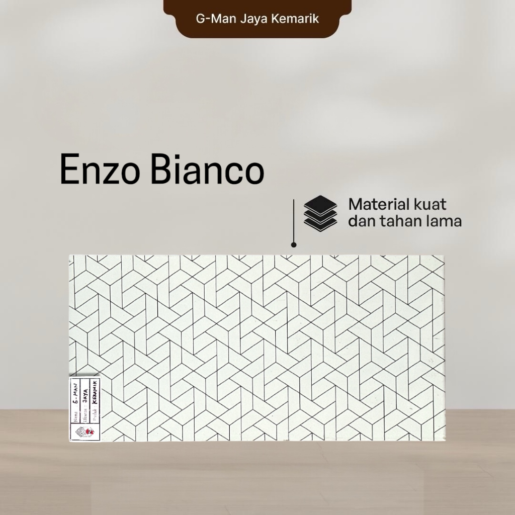 Keramik Dinding Dapur & Kamar Mandi 30x60 Enzo Bianco Keramik Mulia Ceramic Glossy Grade A Isi 5 pcs