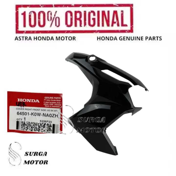 Cover Sayap Cover Body Samping Kanan Depan Hitam Black Matte Doff Dopp Motor Honda ADV 160 2022 2023