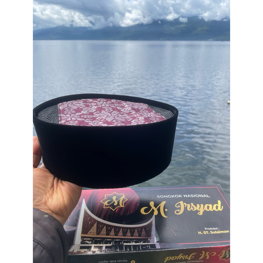 peci songkok minang M.IRSYAD Model songket Ac tinggi standar bludru halus