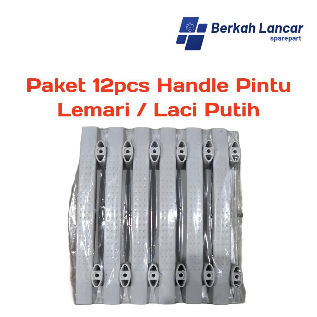 paket 12pcs handle pintu lemari/laci putih