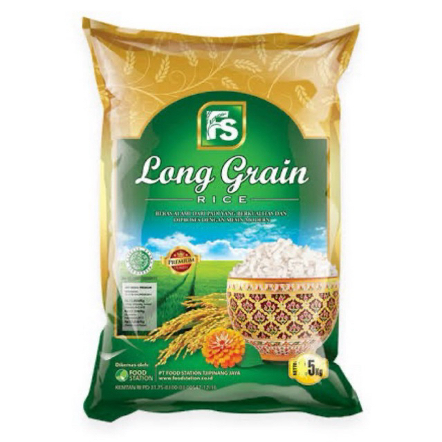 Beras Food Station FS Long Grain 5 Kg Beras Pulen Premium
