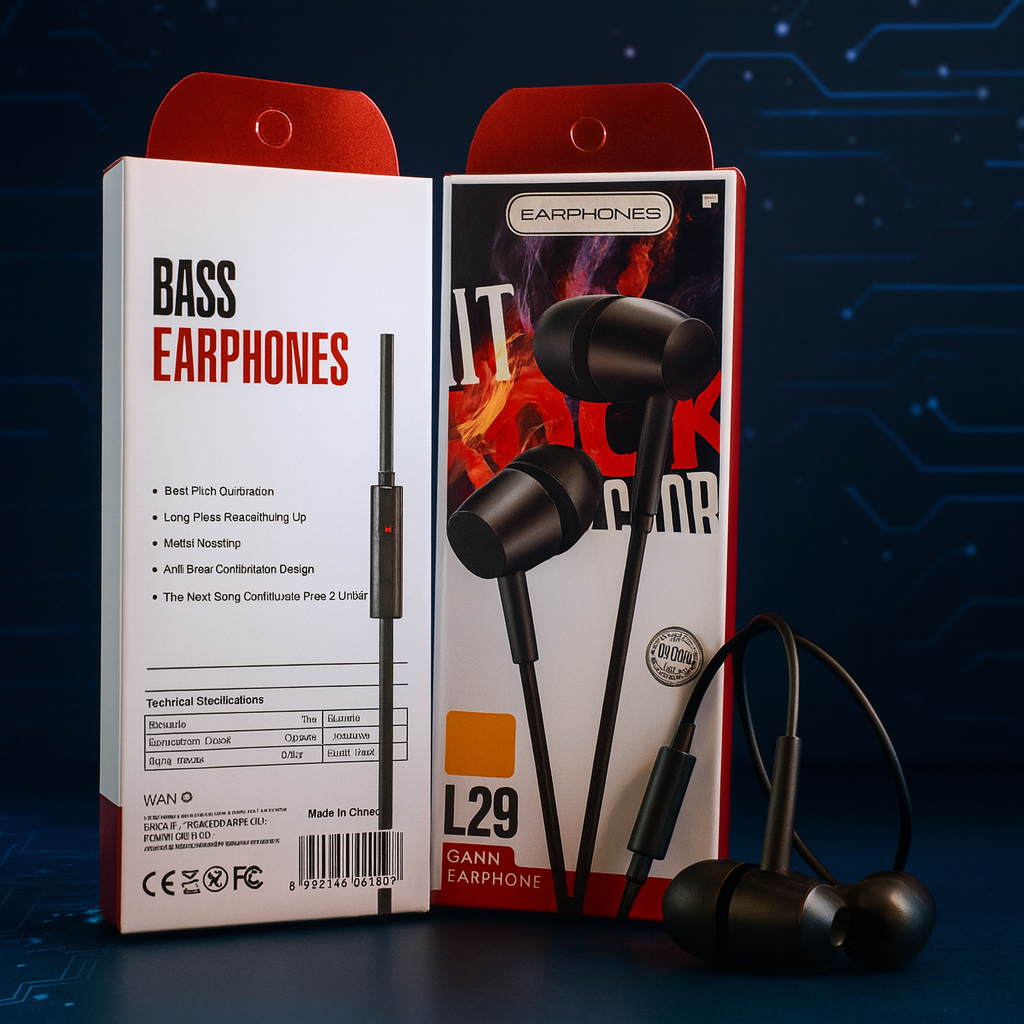 Handsfree L29 Stereo Bass With Mic Jack 3.5mm Headset Kabel Extra Bass [MA]