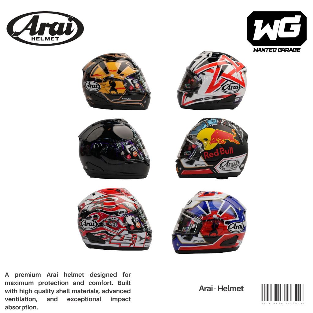 Helm Arai Full Face Original – Helm Motor Premium Racing Double Visor