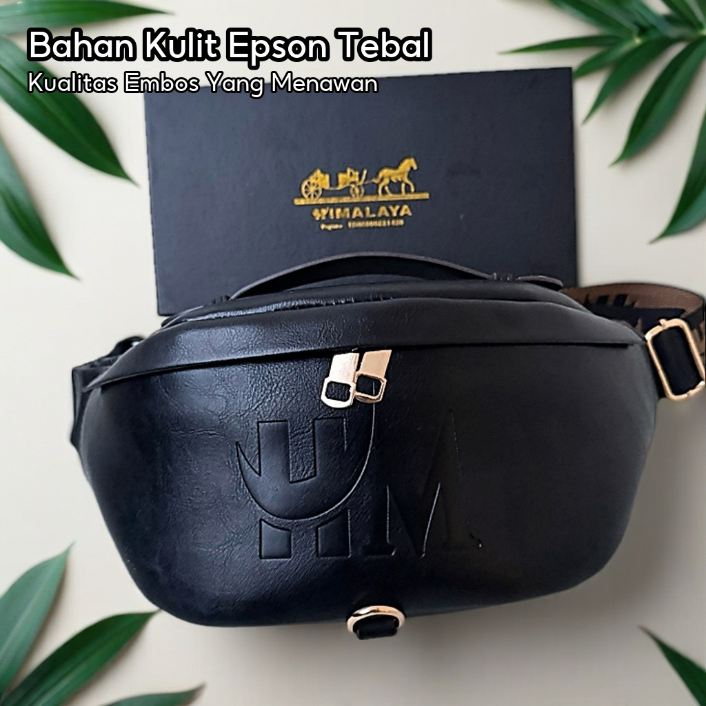 HIMALAYA-WAISTBAG/TAS PINGGANG KULIT EPSON TEBAL FULL EMBOS HIMALAYA 2 RESLETING FREE BOX