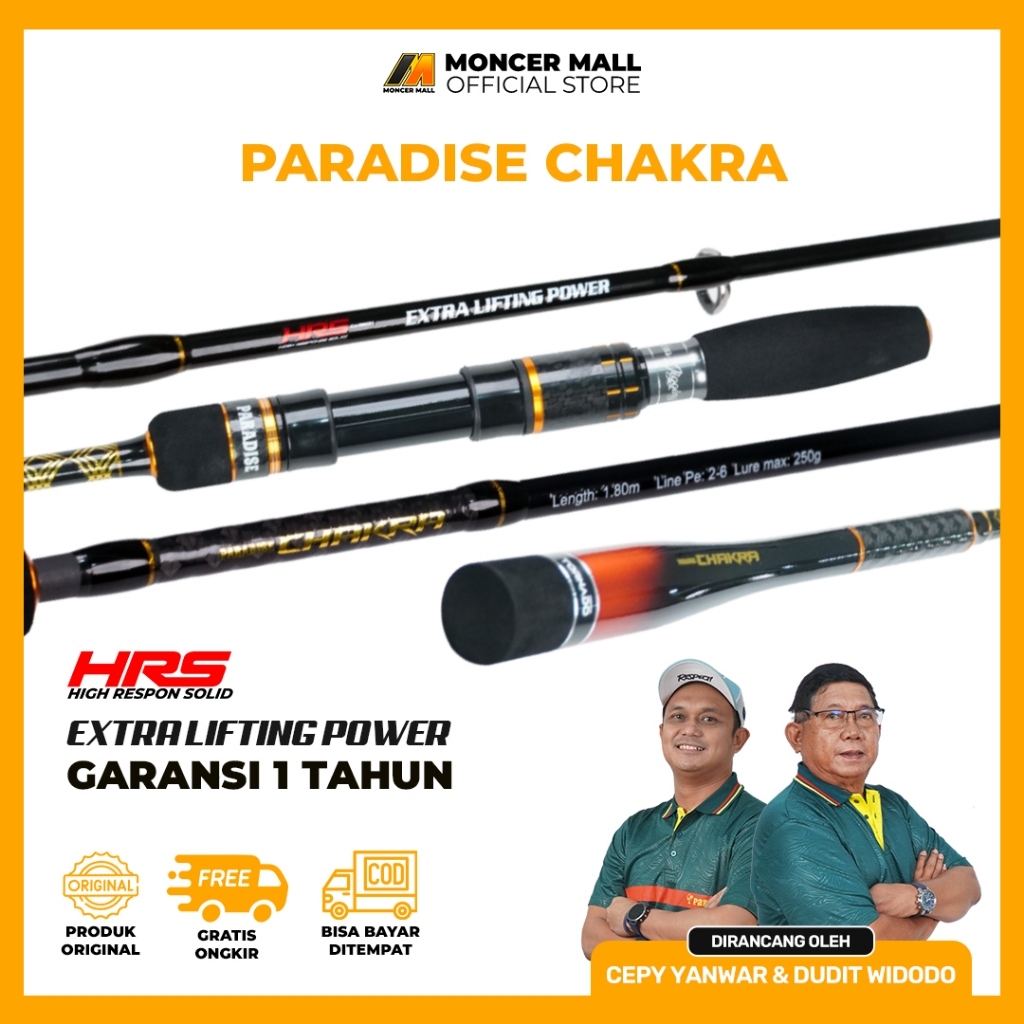 Joran Paradise Chakra Jigging Untuk Dasaran Laut Panjang 180 CM Carbon HRS