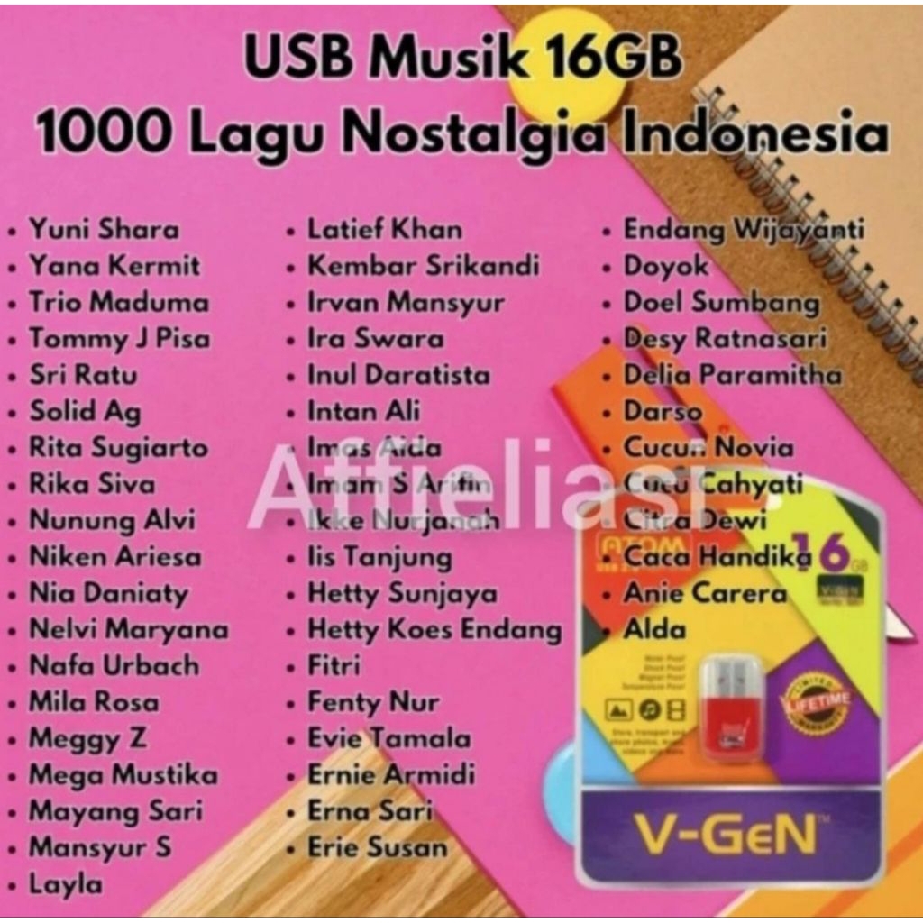 Usb 32 - 128Gb 1200 Lagu Mp3 dan Video Lagu Pop Indo Klasik Tembang Kenangan BONUS OTG TYPE C