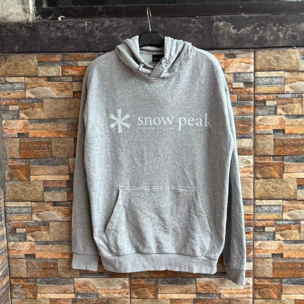 [Termurah] Snow Peak Logo Box Grey Hoodie