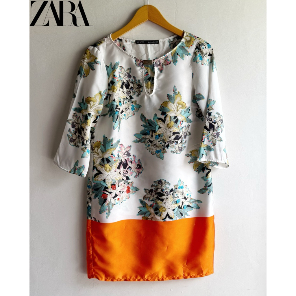 dress satin zara bunga