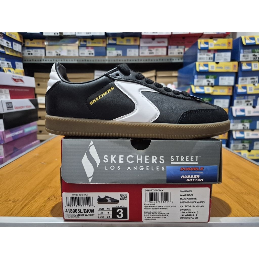 New Special Edition Sepatu Anak Skechers Hotshot Junior Varsity Kids Shoes Unisex 418005L/BKW Origin