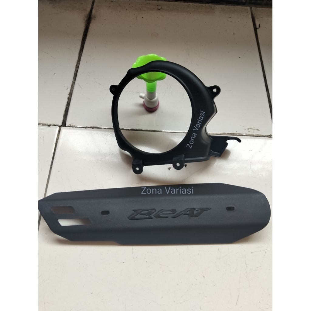SATU SET COVER KIPAS CUSTEM SPINER DAN COVER KNALPOT TULISAN BEAT PNP MOTOR BEAT DELUXE GEN 2, BEAT 