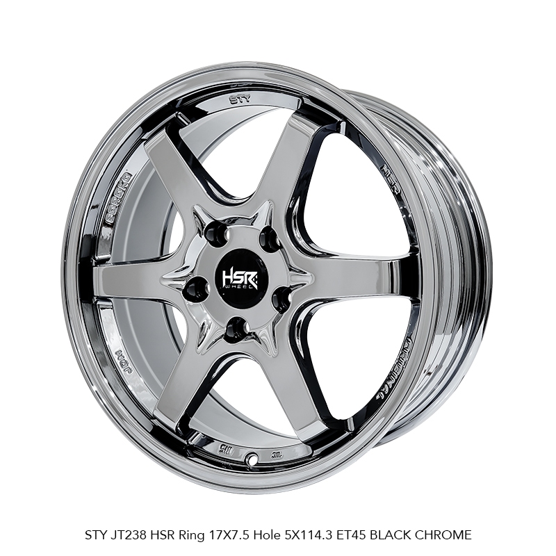 velg te37 black chrome r17 HSR STY untuk innova zenix almaz stargezer juke hrv dll pelak mobil te37